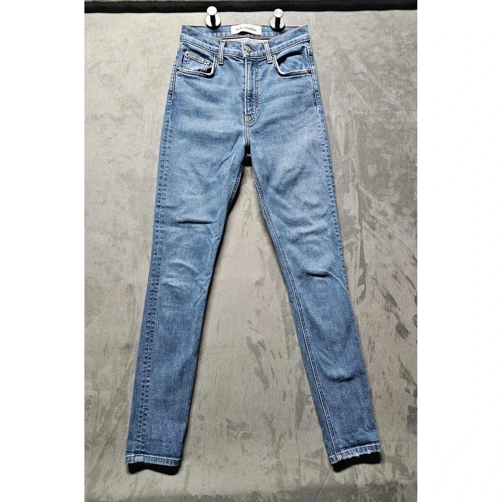 Reformation High & Skinny Jeans Rhine Wash Blue High‎ Rise Denim Size 24 LY358